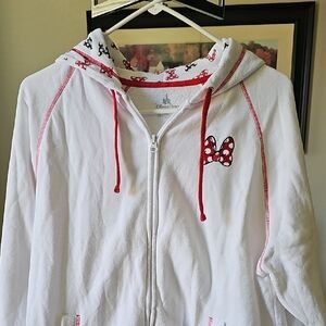 Disney White Hoodie with Red Minnie Mouse Accents